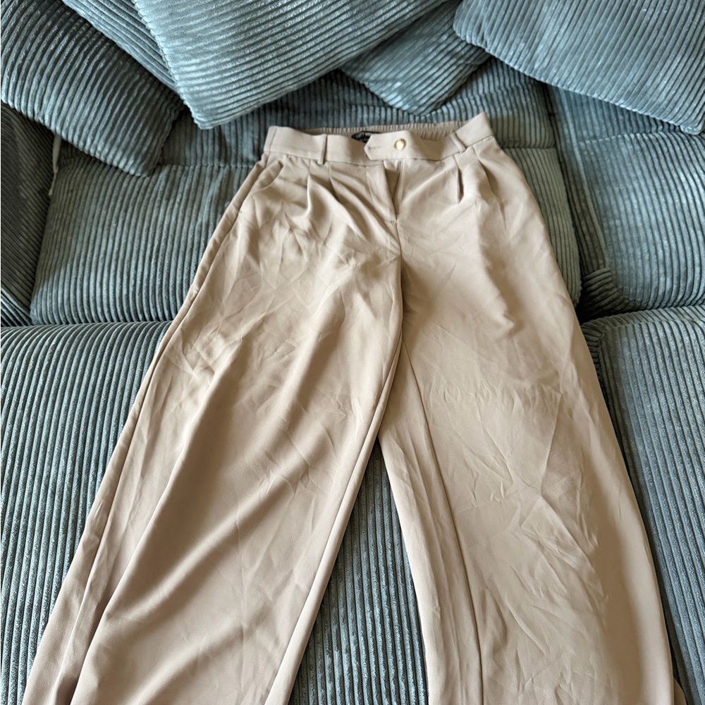 Brown High-Waist Wide Leg Trousers